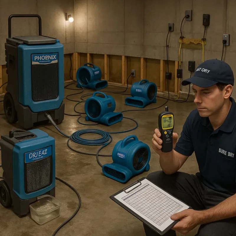 Structural Drying and Dehumidification process in Charleroi, PA